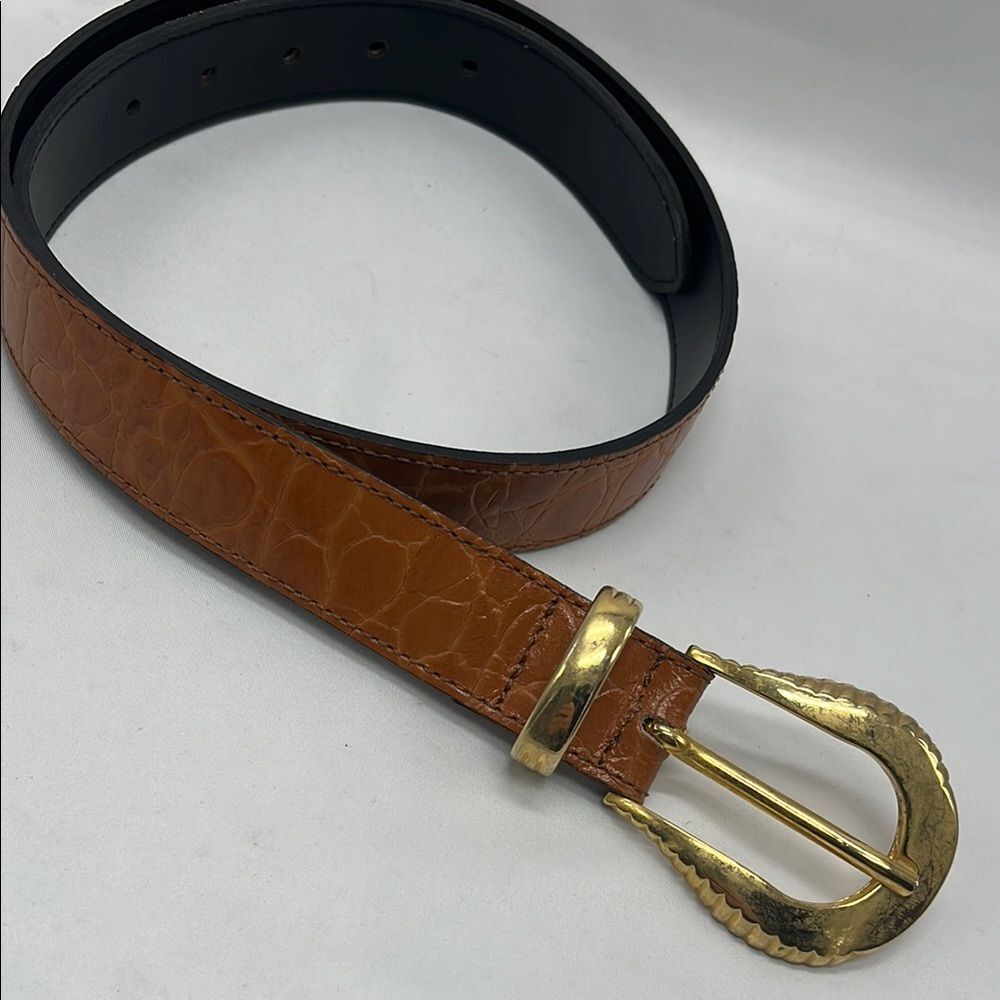 Vintage Light Brown Leather Albatros Belt Made in Italy